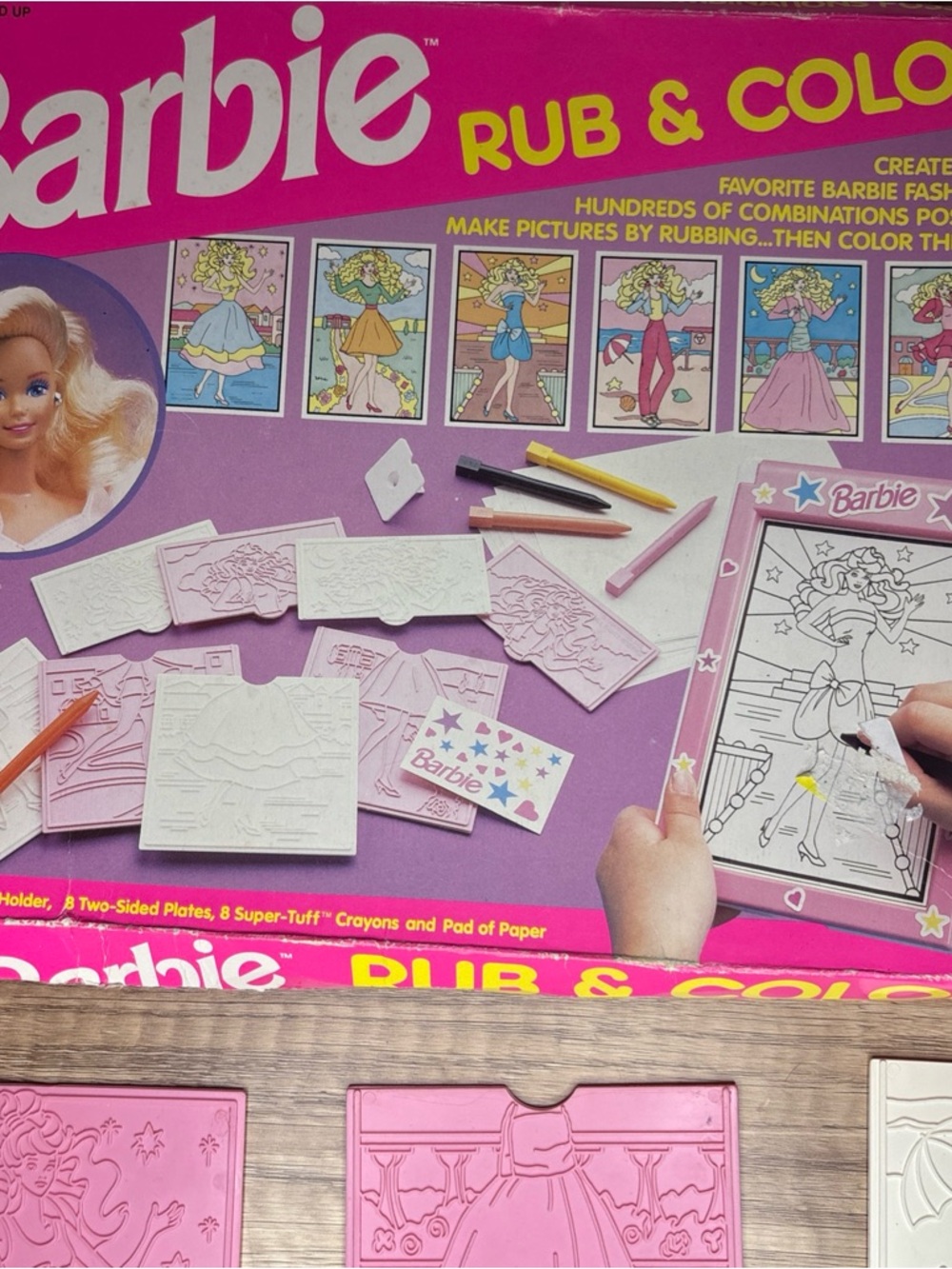 Barbie Rub & Color Art Playset - vintage with Box